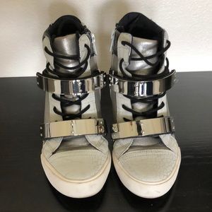 Black/white/grey Aldo wedge Shoes, Size 7